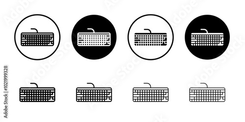 Keyboard icon Black and white outline vector