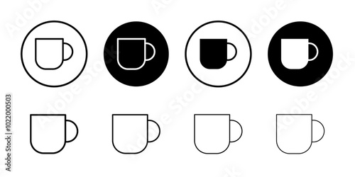 Mug icon Black and white outline vector
