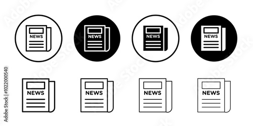 News icon Black and white outline vector