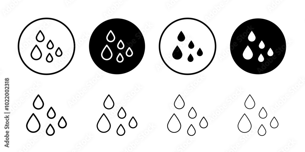Raindrops icon Black and white outline vector Raindrops icon Black and white outline vector