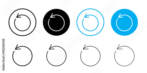 Reset icon Black and white outline vector