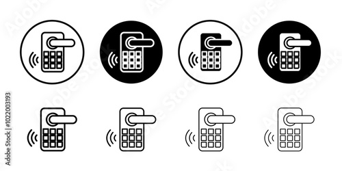 Smart lock icon Black and white outline vector