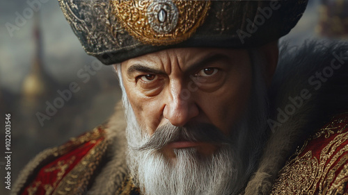 Portrait of a Sultan looking very serious