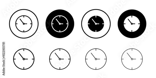 Time icon Black and white outline vector