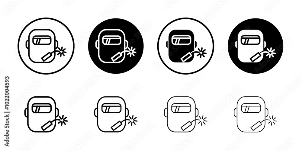 Welding icon Black and white outline vector Welding icon Black and white outline vector