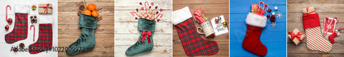 Set of many Christmas socks...