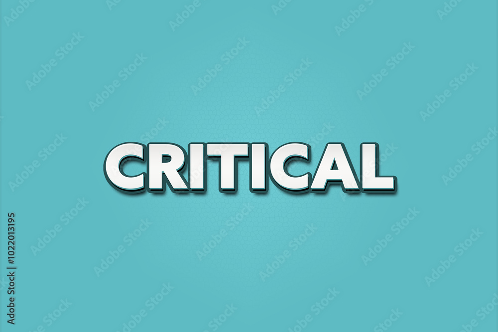 Critical. A Illustration with white text isolated on light green background. Critical. A Illustration with white text isolated on light green background.
