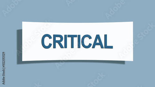 Critical. A card isolated on blue background. photo