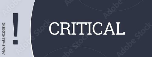 Critical. A blue banner illustration with white text. photo