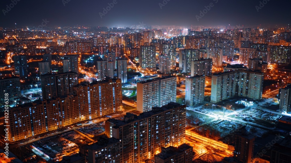 Fototapeta premium the background of the night megalopolis with white highlights glossy photography high-quality photography high detail high definition high quality high resolution