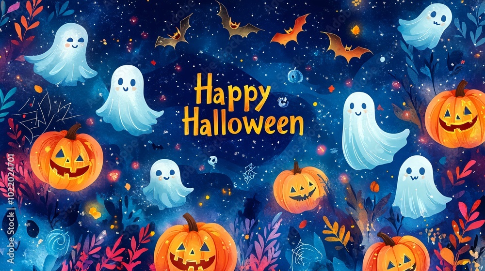 Happy Halloween postcard