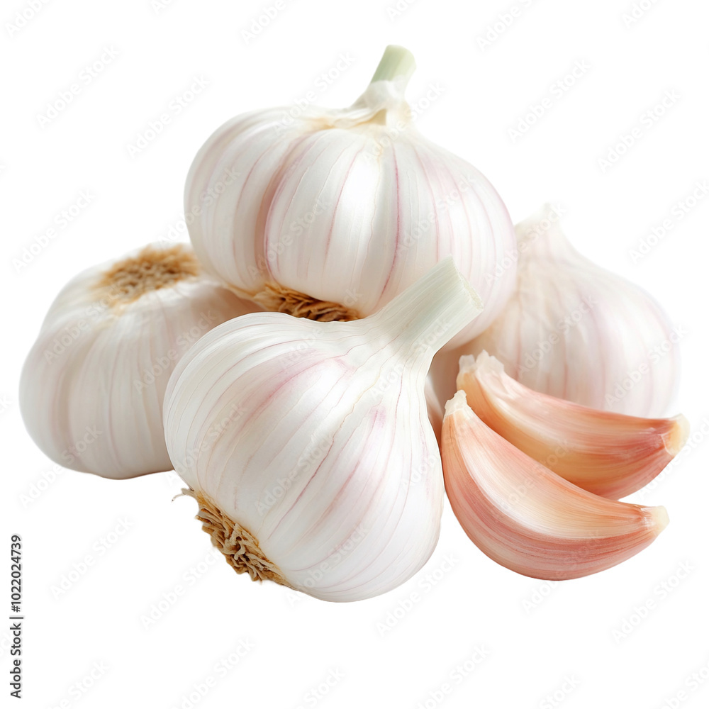 A cluster of garlic bulbs and cloves, commonly used in cooking. A cluster of garlic bulbs and cloves, commonly used in cooking.
