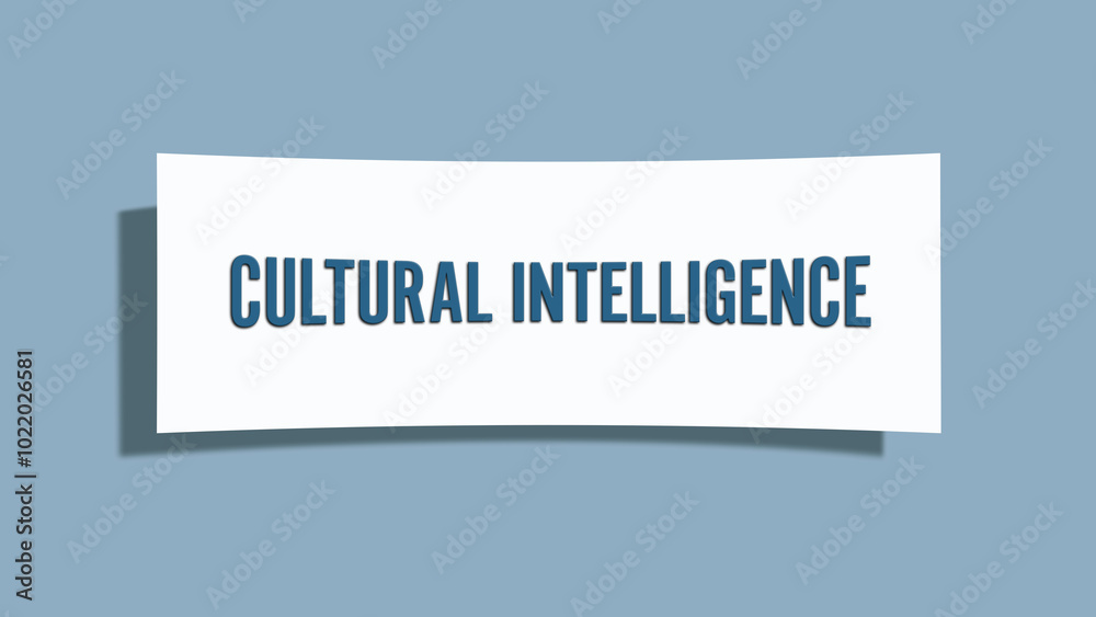 Fototapeta premium Cultural Intelligence. A card isolated on blue background.