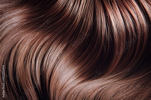 closeup textured background of brown smooth long healthy hair