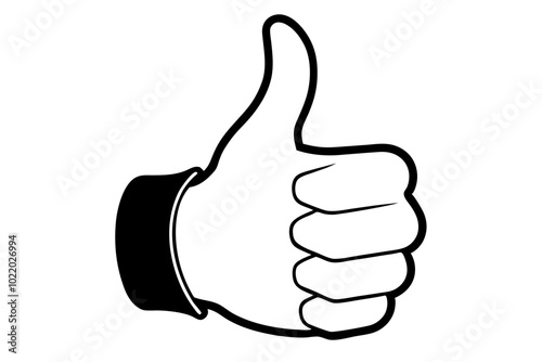 finger thumb up silhouette vector