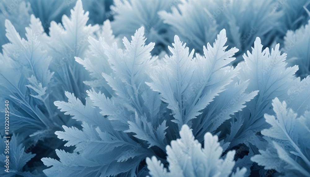 Naklejka premium Elegant Abstract Background Featuring Blue Ice Crystals for a Cool Winter Scene