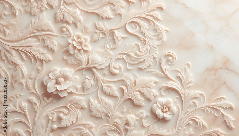 Ivory Marble with Delicate Floral Engravings,generative ai
Ivory Marble with Delicate Floral Engravings,generative ai
