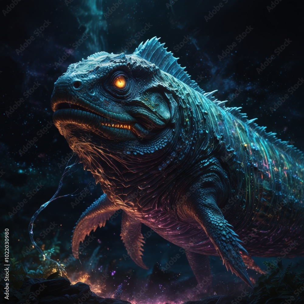 A mysterious leviathan dominates the endless ocean, its alien form radiating untold power A mysterious leviathan dominates the endless ocean, its alien form radiating untold power