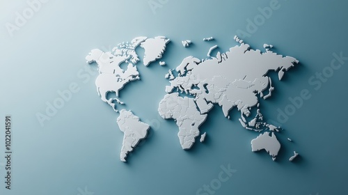 Modern Global Map in Clean Design