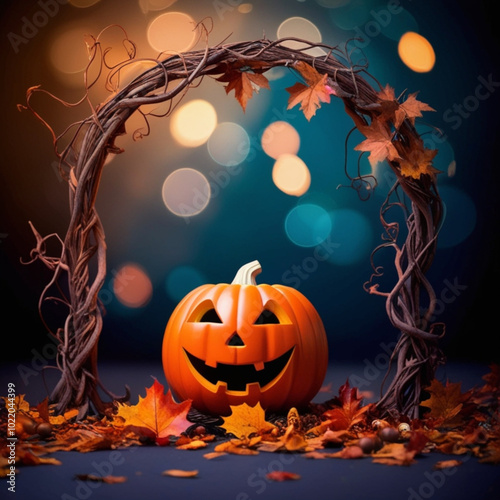 halloween background with pumpkin