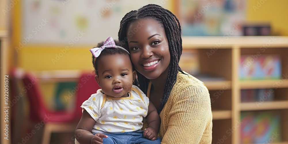 african american baby and teacher african american baby and teacher