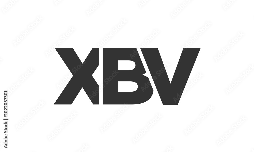 XBV logo design template with strong and modern bold text. Initial based vector logotype featuring simple and minimal typography. Trendy company identity.