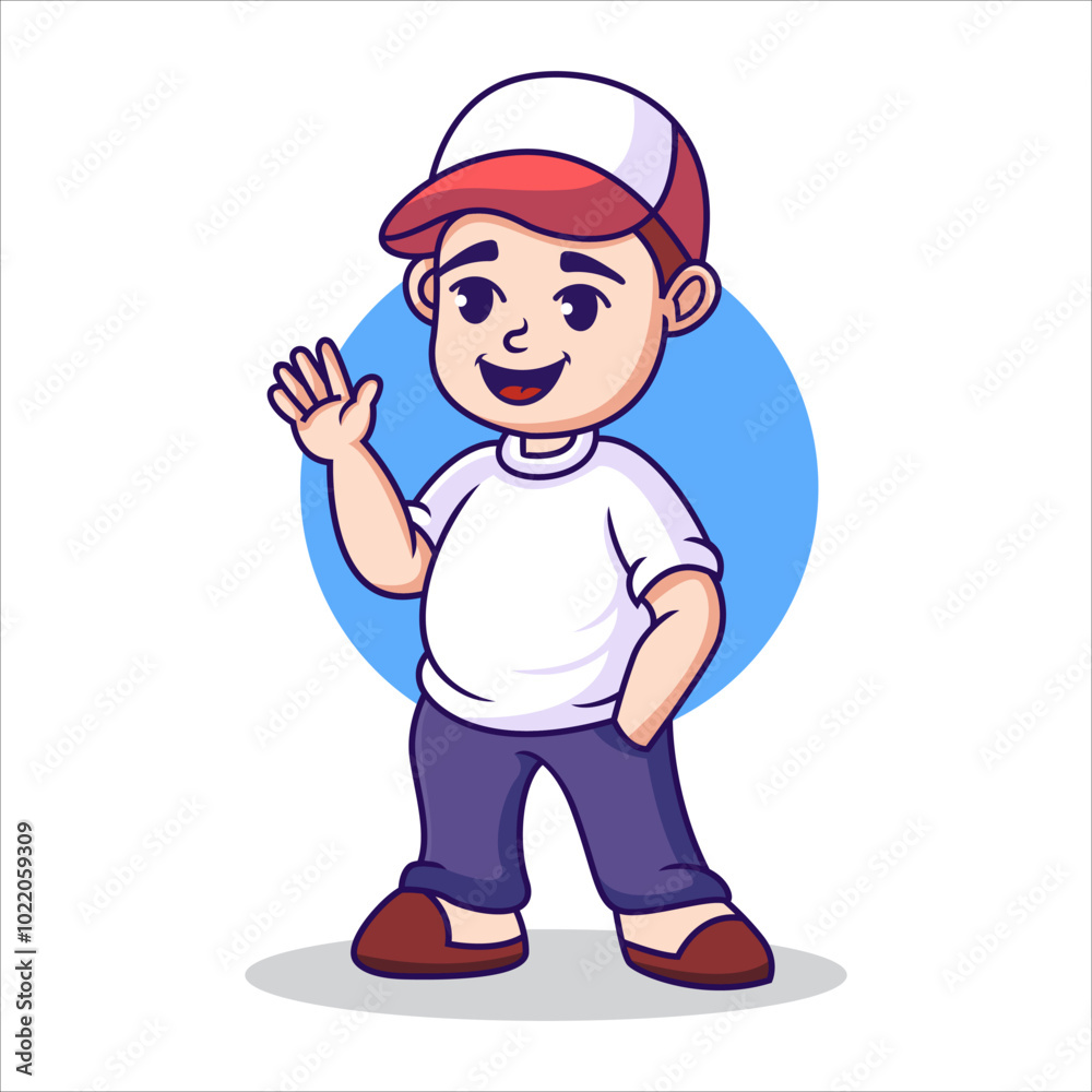 Obraz premium Boy Waving His Hand