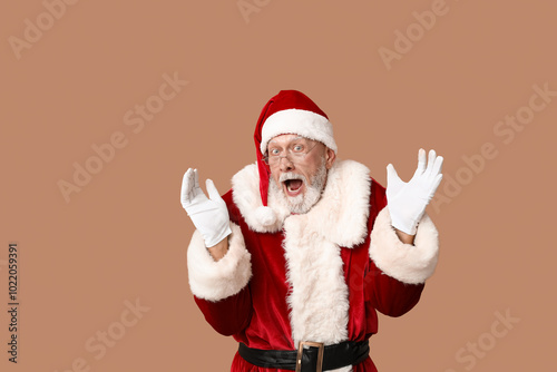 Shocked Santa Claus in glas...