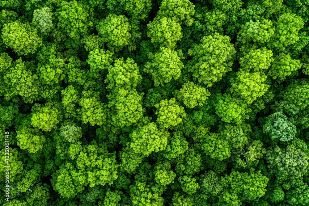 Aerial view of lush green forest canopy. Aerial view of lush green forest canopy.