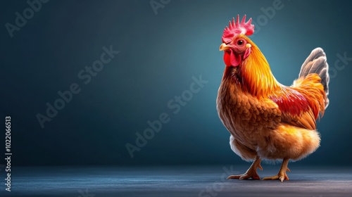 Wallpaper Mural Vibrant Chicken Illustration on Clean Background Torontodigital.ca
