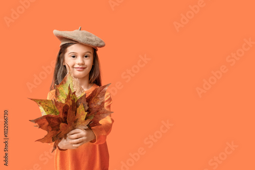 Cute little girl in stylish...