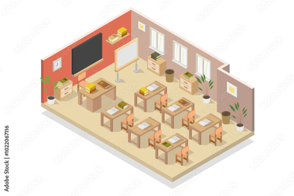 Spacious isometric school room Spacious isometric school room