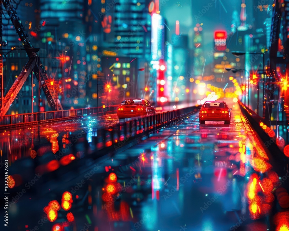 Urban Night Safari, vibrant colors, dynamic scenes, city backdrop, photography Urban Night Safari, vibrant colors, dynamic scenes, city backdrop, photography