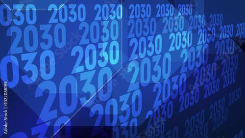 New year 2030 abstract background with bold digits and creative layout for annual celebration vision