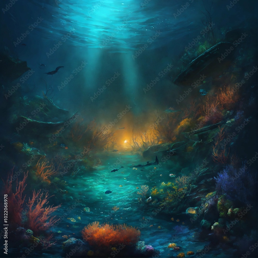 Colar reef underwater, AI generated Colar reef underwater, AI generated