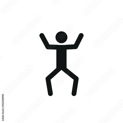  dancing stick man on isolated white background