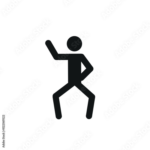  dancing stick man on isolated white background