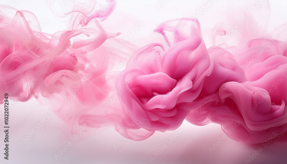 Subtle Pink Smoke Rising on White Background: A Romantic and Peaceful Backdrop Subtle Pink Smoke Rising on White Background: A Romantic and Peaceful Backdrop