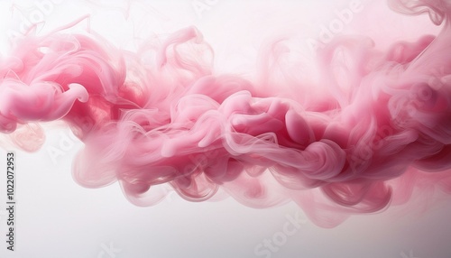 Subtle Pink Smoke Rising on White Background: A Romantic and Peaceful Backdrop