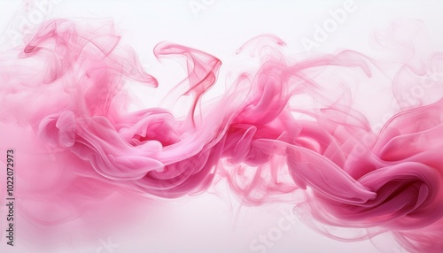 Subtle Pink Smoke Rising on White Background: A Romantic and Peaceful Backdrop