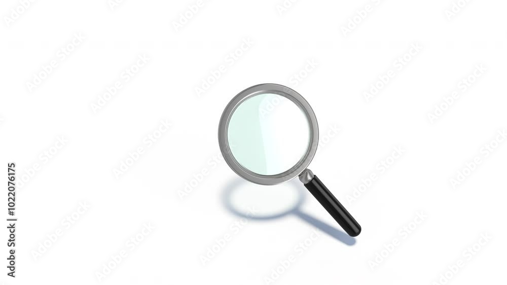 Magnifying Glass on White Background. Search Concept. Seamless Loop Magnifying Glass on White Background. Search Concept. Seamless Loop