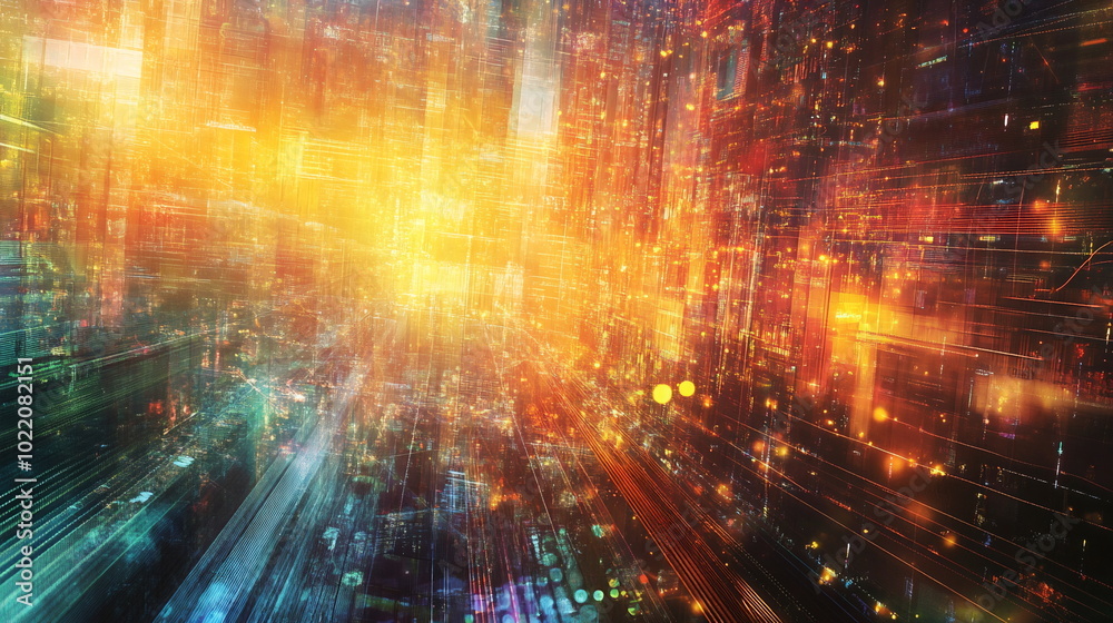 Futuristic Abstract Digital Data Streams and Networks Futuristic Abstract Digital Data Streams and Networks