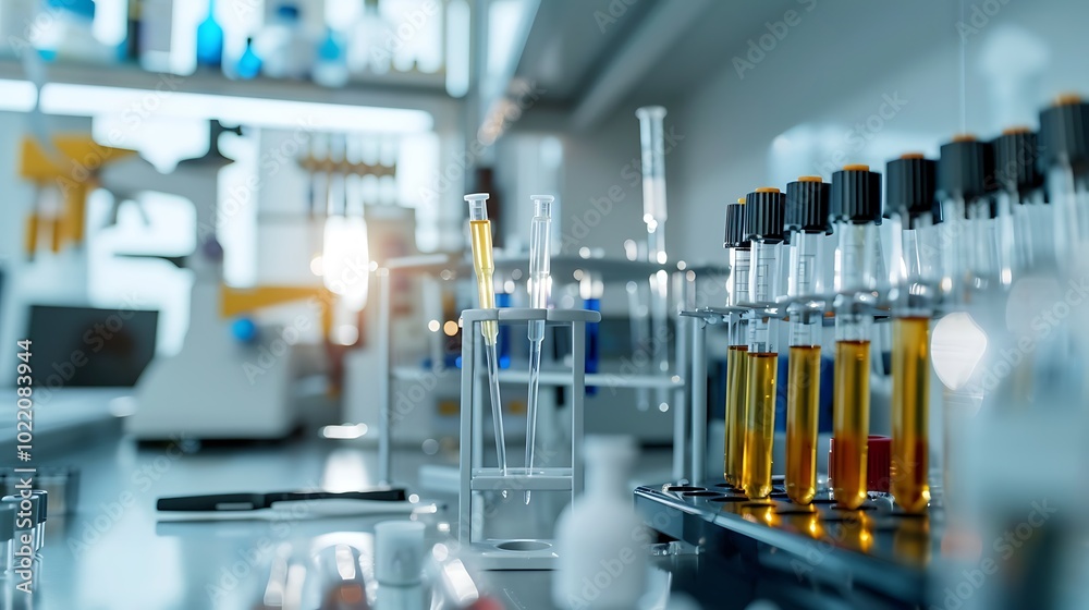 Detailed shot of laboratory tools in a modern science setting, with focus on precision and clarity Detailed shot of laboratory tools in a modern science setting, with focus on precision and clarity