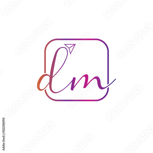 Dm logo design, istagaram dm logo, d letter logo, m letter logo , vector, clean, minimal