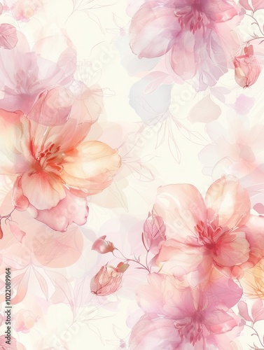 Delicate pastel flowers intertwine beautifully, offering a gentle and calming aesthetic perfect for spring decoration and design. Generative AI