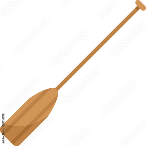 Simple vector illustration of a wooden canoe paddle isolated on a white background