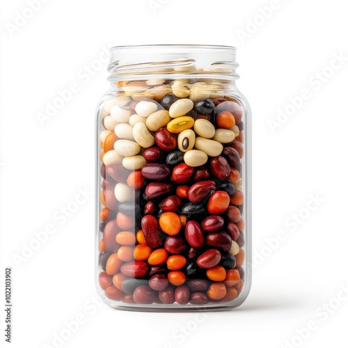 Clear Acrylic Container with Colorful Adzuki Beans