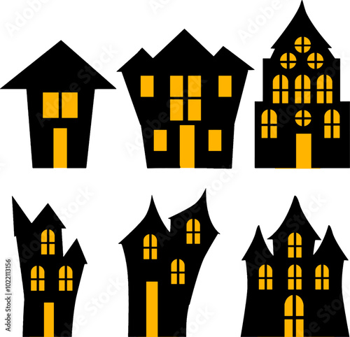 Horror haunted house halloween vector, halloween house clipart