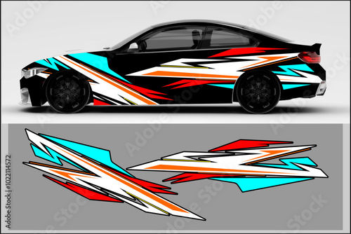 design vector wrap car with unique and cool line pattern