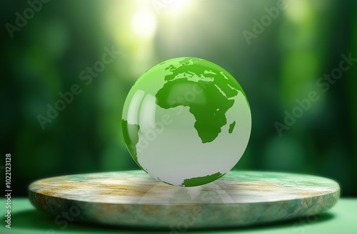 Save the planet concept. planet Earth on nature background photo